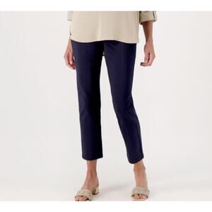 Susan Graver Stretch Slim Leg Navy Pant Size Petite XS A454586 NWOT